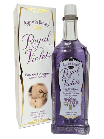 Agustin Reyes Royal Violets Cologne With Aloe Vera Glass Bottle 5 Fl Oz Gently And Refreshing Fragance For Baby, Childrens And A