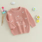Amnnchya Toddler Infant Baby Girl Knit Sweater Big Sister Little Sister Matching Outfits Long Sleeve Pullover Sweatshirt (Pink B