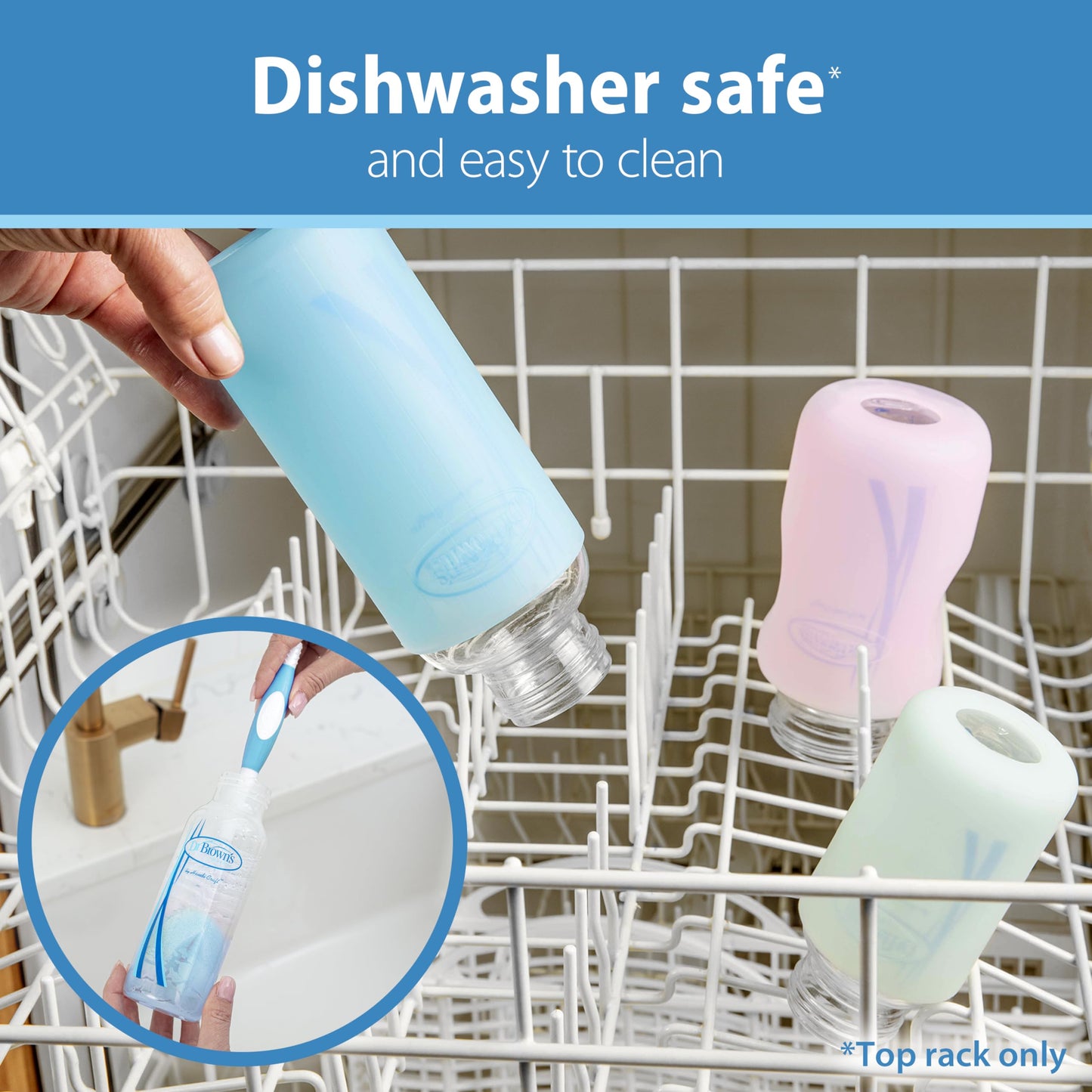 Dr. Brown'S Natural Flow Options+ Glass Baby Bottle Sleeves,100% Silicone,4 Oz,Narrow,Pink