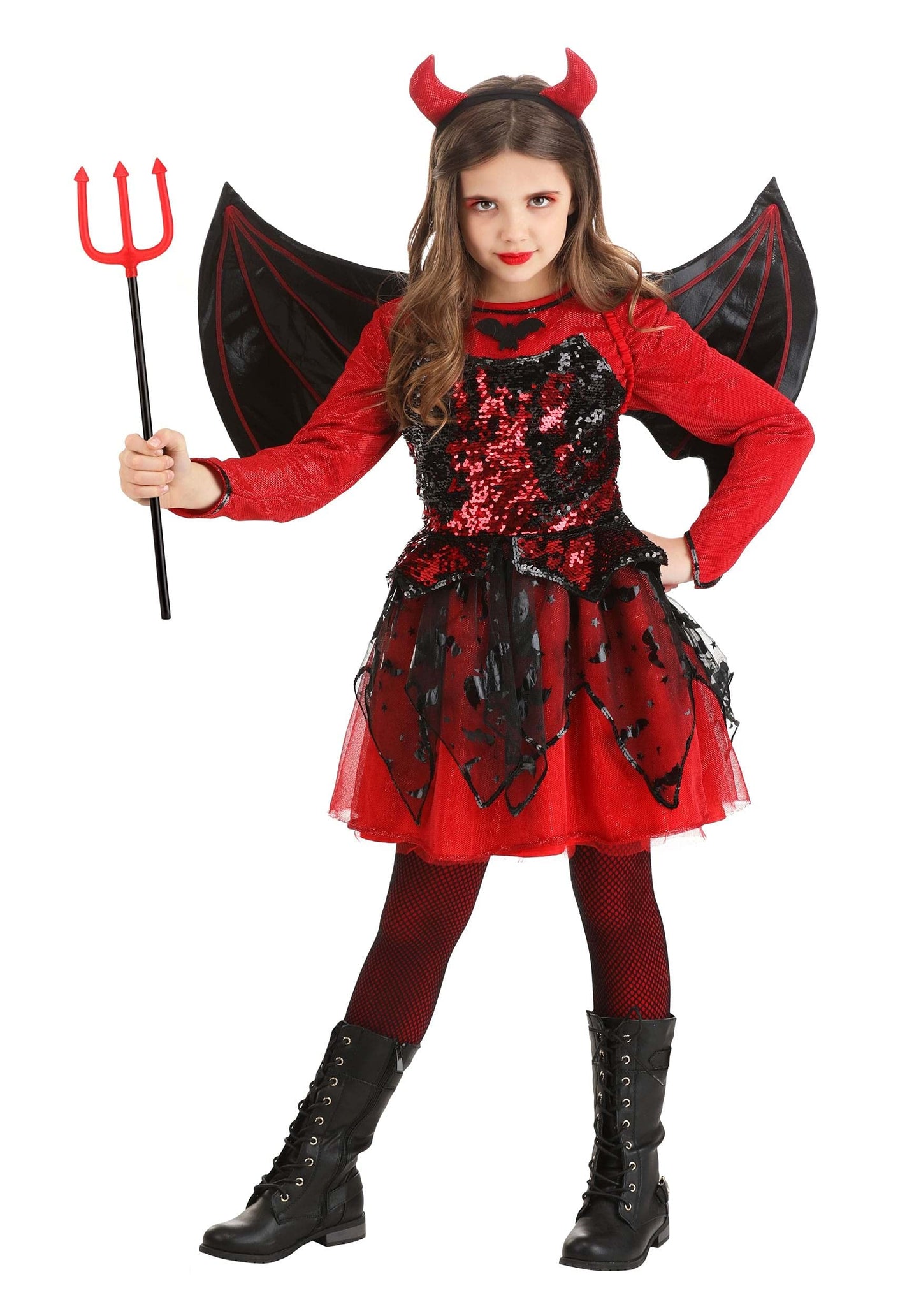 Fun Costumes Sparkling Devil Girl'S Costume Dress Medium
