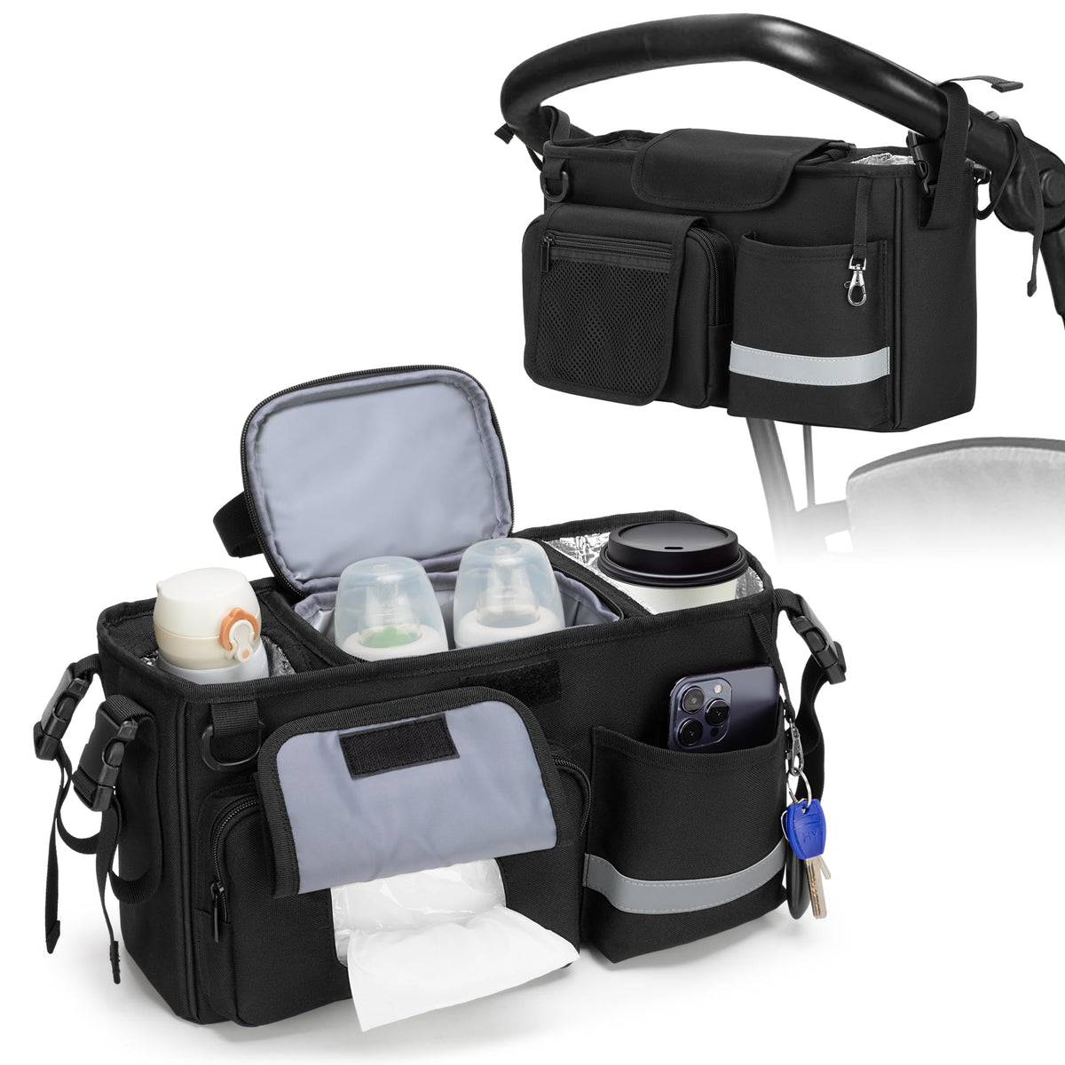 GRAOSO Stroller Organizer, Black