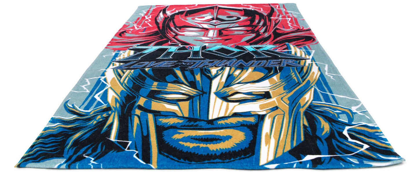 Jay Franco Marvel Comics Thor Asgard Heroes Kids Large Bath/Pool/Beach Towel - Super Soft & Absorbent Fade Resistant Cotton Towe