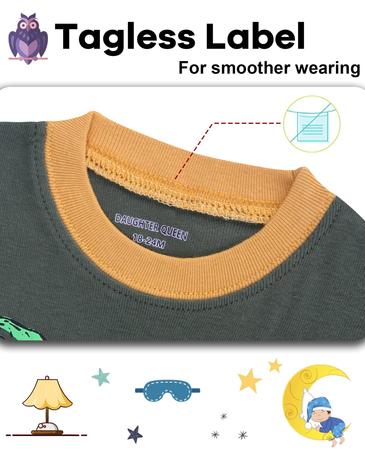 Daughter Queen Boys Pajamas 18-24 Months Summer Pjs Dinosaur Pj Sets Baby Toddler Cotton Short Sleeve Sleepwear Trex Jammies Din