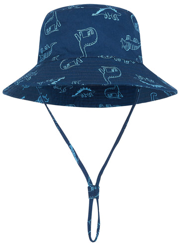 Baby Sun Hat Upf 50+ Sun Protective Toddler Bucket Hat Summer Kids Beach Hats Wide Brim Outdoor Play Hat For Boys Girls Navy Blu