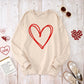 Mommy And Me Valentine'S Day Sweatshirt Love Heart Graphic Family Matching Pullover Casual Long Sleeve Shirt Tops (Mom-Apricot,