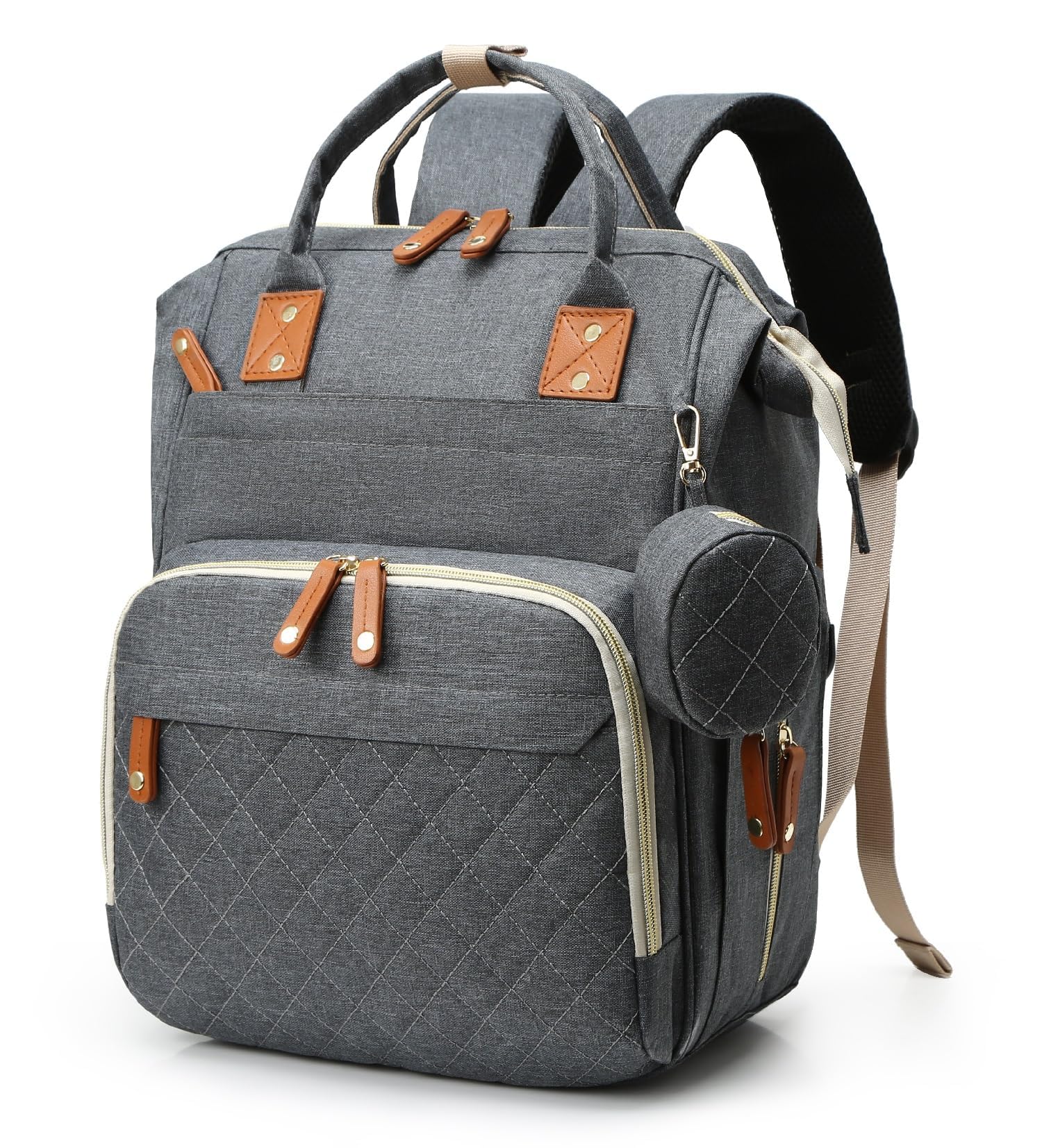 GLIXAVIA Diaper Bag Backpack with Changing Pad - Large Capacity, 16 Pockets, USB Port, Waterproof Travel Backpack for Mom & Dad 