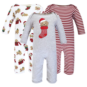 Hudson Baby Unisex Baby Cotton Coveralls Christmas Dog, 12-18 Months