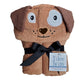 Yikes Twins Hooded Baby Towel for Kids 2-8 | Large 100% Cotton Baby Towel for Girls or Boys in Brown | Unisex Cute Puppy Dog Bat
