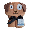 Yikes Twins Hooded Baby Towel for Kids 2-8 | Large 100% Cotton Baby Towel for Girls or Boys in Brown | Unisex Cute Puppy Dog Bat
