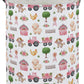 Essme Kids Laundry Basket,Farm Hamper Collapsible Canvas Waterproof Storage Bin for Girls, Pink Hamper,Gift Baskets(Pink Farm)