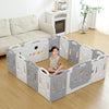Foldable Baby playpen Baby Folding Play Pen Kids Activity Centre Safety Play Yard Home Indoor Outdoor New Pen (Gery)