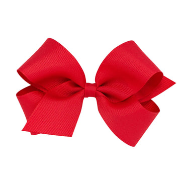 Wee Ones Baby Girls' Medium Grosgrain Hair Bow On A Weestay Clip W/Plain Wrap - Red,One Size
