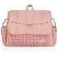 Hannah & Sophia Belle Convertible Baby Diaper Backpack & Bag In Pink Polyester With Classic Style