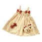 Picksparrow Baby Girl Fit And Flare KneeLength Cotton DressHeadbandBooties/Namakarana Set (CottonLurex) (03 Months, Gold  
