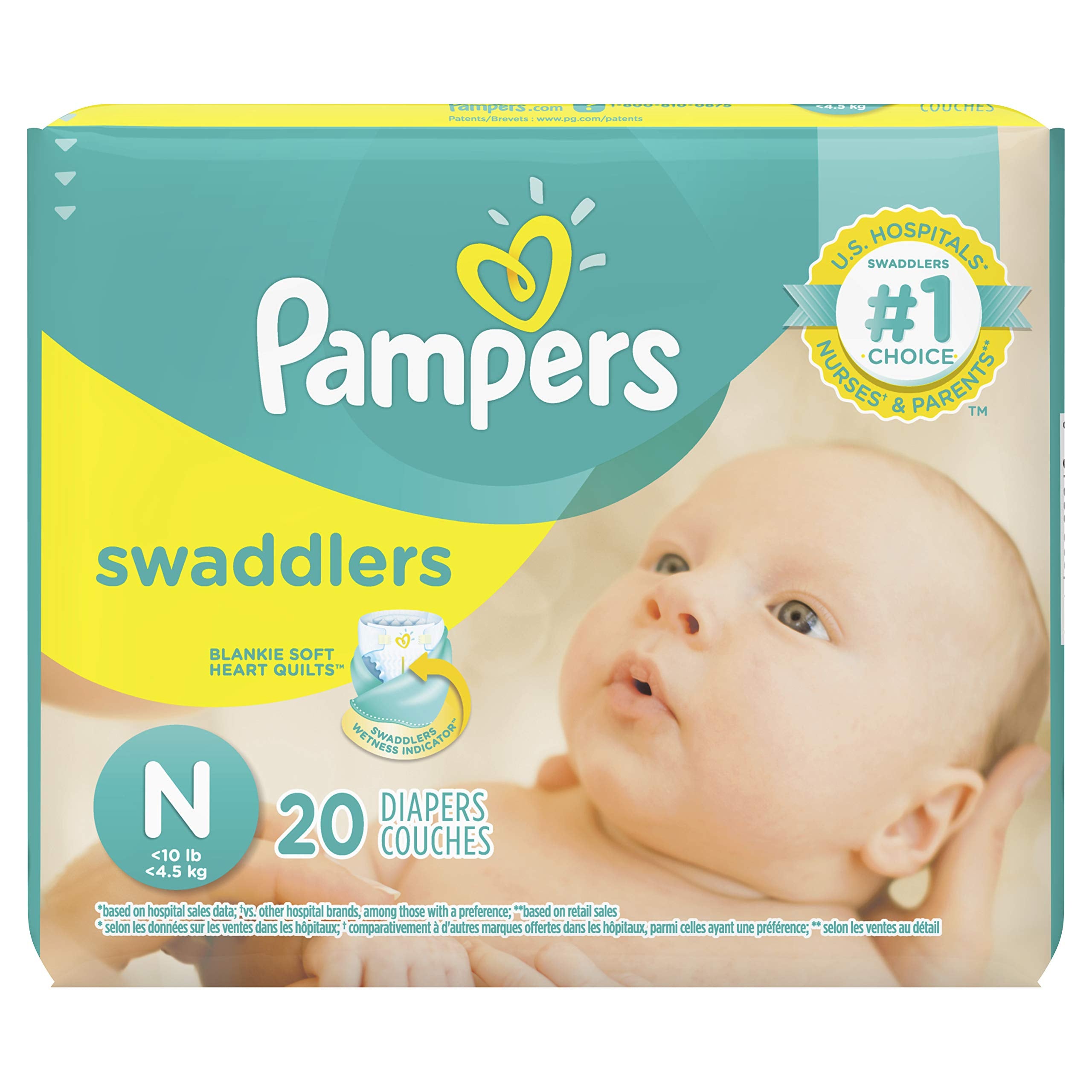 Pampers Swaddlers Diapers Size N 20 Count Pack Of 2 (Total Of 40 Pampers) – Cute WBCBBB0178B04JK