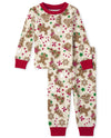 The Children'S Place Baby Girls Family Matching Christmas Holiday Sets, Snug Fit 100% Cotton, Pajama Set, Vanilla Gingerbread, 1