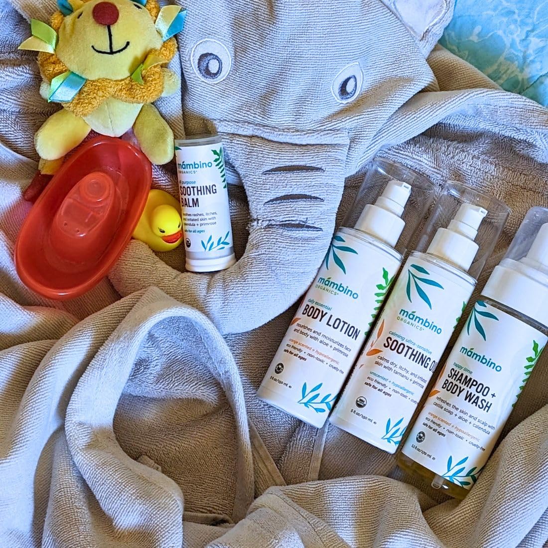 Mambino Organics Baby Arrival Essential Care Gift Set - New & Improved - Cruelty Free, Vegan & Non-Gmo 4Pc Set - Shampoo, Lotion