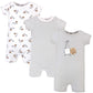 Hudson Baby Unisex Cotton Rompers, Milk Cookies, 3-6 Months