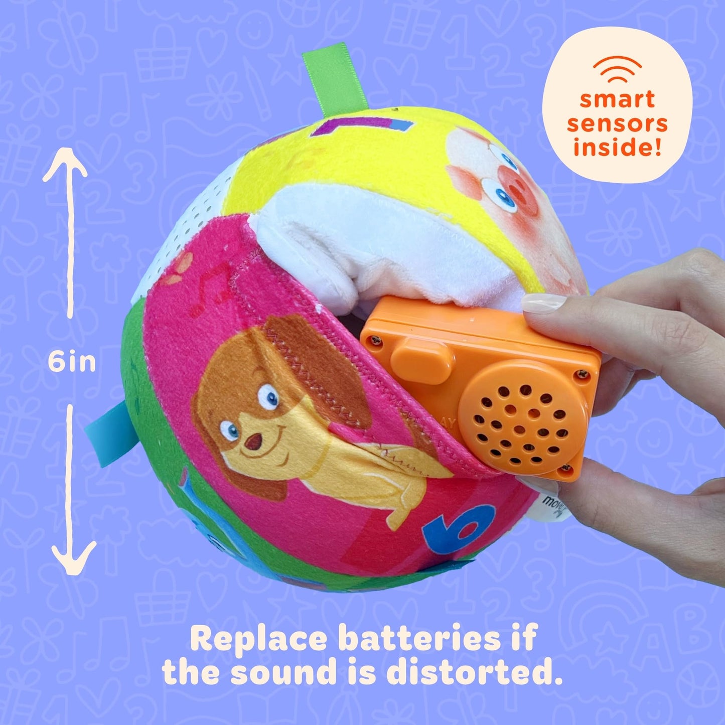 Move2Play, Hilariously Interactive Baby Ball with Music & Sound Effects | 1st Birthday Gift | Toddler Toy for Boys & Girls | Ind