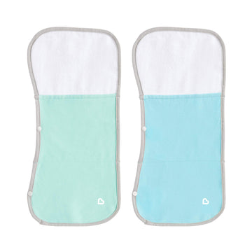 Munchkin Theraburpee: 2 Pack Burp Cloths With Built-In Pockets, For Use With Colic & Fever Rescue Kit, 1 Blue, 1 Mint,2 Count (P