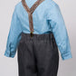 Luca Gabriel Vintage Baby Boys Toddlers Sky Blue Houndstooth Knicker Sling Set - 2T