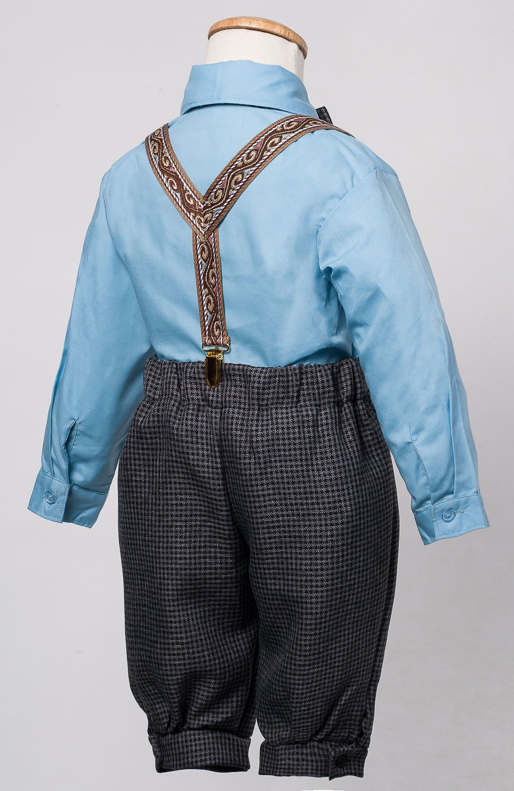 Luca Gabriel Vintage Baby Boys Toddlers Sky Blue Houndstooth Knicker Sling Set - 2T