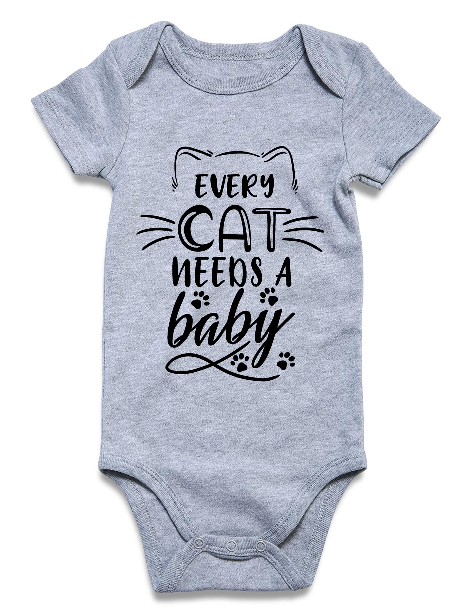Funnycokid Infant Baby Boys Girls Every Cat Needs A Baby Grey Bodysuit – Cutebab WBBAPB0DPY7MNLZ