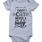 Funnycokid Infant Baby Boys Girls Every Cat Needs A Baby Grey Bodysuit Newborn Announcement Jumpsuit Funny Romper Gender Neutral
