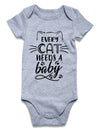 Funnycokid Infant Baby Boys Girls Every Cat Needs A Baby Grey Bodysuit Newborn Announcement Jumpsuit Funny Romper Gender Neutral