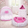 Infantbond Cotton Sleeping Essential Reversible Nest Mattress With Net Carry Bag For Baby (Moon Pink, 06 Months)
