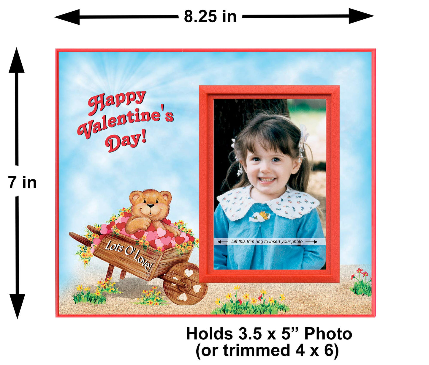 Happy Valentine'S Day Gift For Grandma, Grandpa, Nana, Aunt Or Uncle, 'Lot'S O' Love Valentines' Photo Frame, Tabletop Size 8.