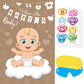 Atiloy Pin The Pacifier On The Baby Game Baby Pacifier Games Poster With 64 Pacifier Stickers For Baby Shower Party Favors, Boys