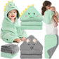 Flasoo 12 Pcs Baby Towel Set, Soft Baby Bath Towels and Washcloths Set, 2 Pcs 32x32 in Cute Baby Towel with Hood, 2 Pcs Baby Bur
