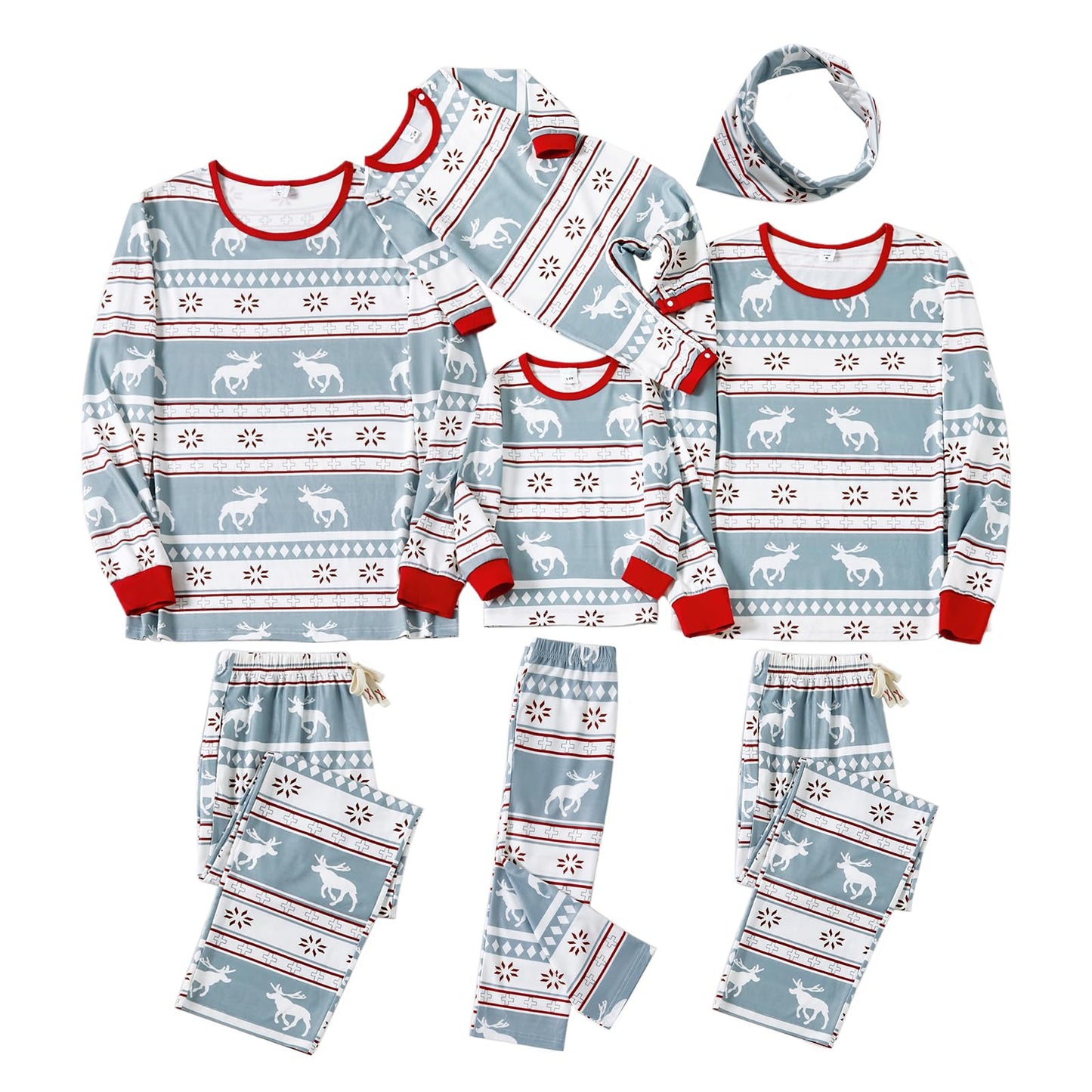 Iffei Christmas Pajamas For Family Matching Set Pj'S Traditional Print Top And Pants Pjs Sleepwear With Pocket 3-6 Months