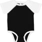 Rabbit Skins Baby Short Sleeve Raglan Baseball Bodysuit (4430) Black/White, Nb