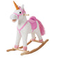 Rocking Horse - Soft and Plush Ride-On Unicorn with Sturdy Wooden Base - Hand-Crafted Toy Rocker for Toddlers Ages 3 and Up by H