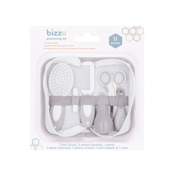 Bizzu Baby Grooming Kit, Includes Baby Brush, Baby Comb, Nail Files, Nail Clippers, Safety Scissors, And Nasal Aspirator With St