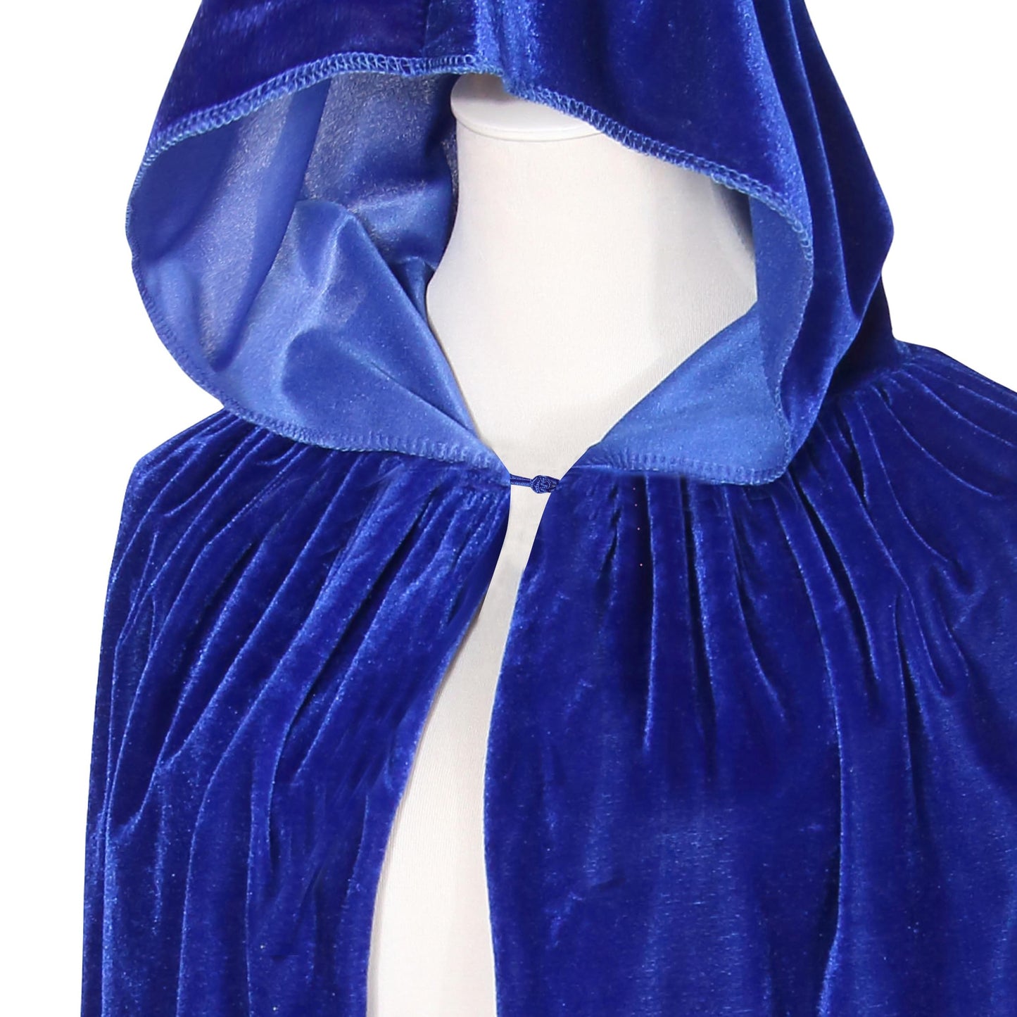 Bigxian Kids Hooded Velvet Cloak Halloween Christmas Cosplay Fancy Cape Blue