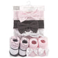 Hudson Baby Unisex Baby Headband And Socks Set, Damask, 0-9 Months