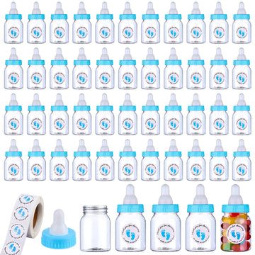62 Pcs 3.5 Inch Baby Mini Milk Bottle Baby Shower Favor With 500 Adhesive Thank You For Showering Stickers, Small Plastic Candy