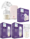 Philips Avent Electric Single Breast Pump And Store Set | Personalised Experience, Flexible Silicone Cushion,Pink, White | 50 Re
