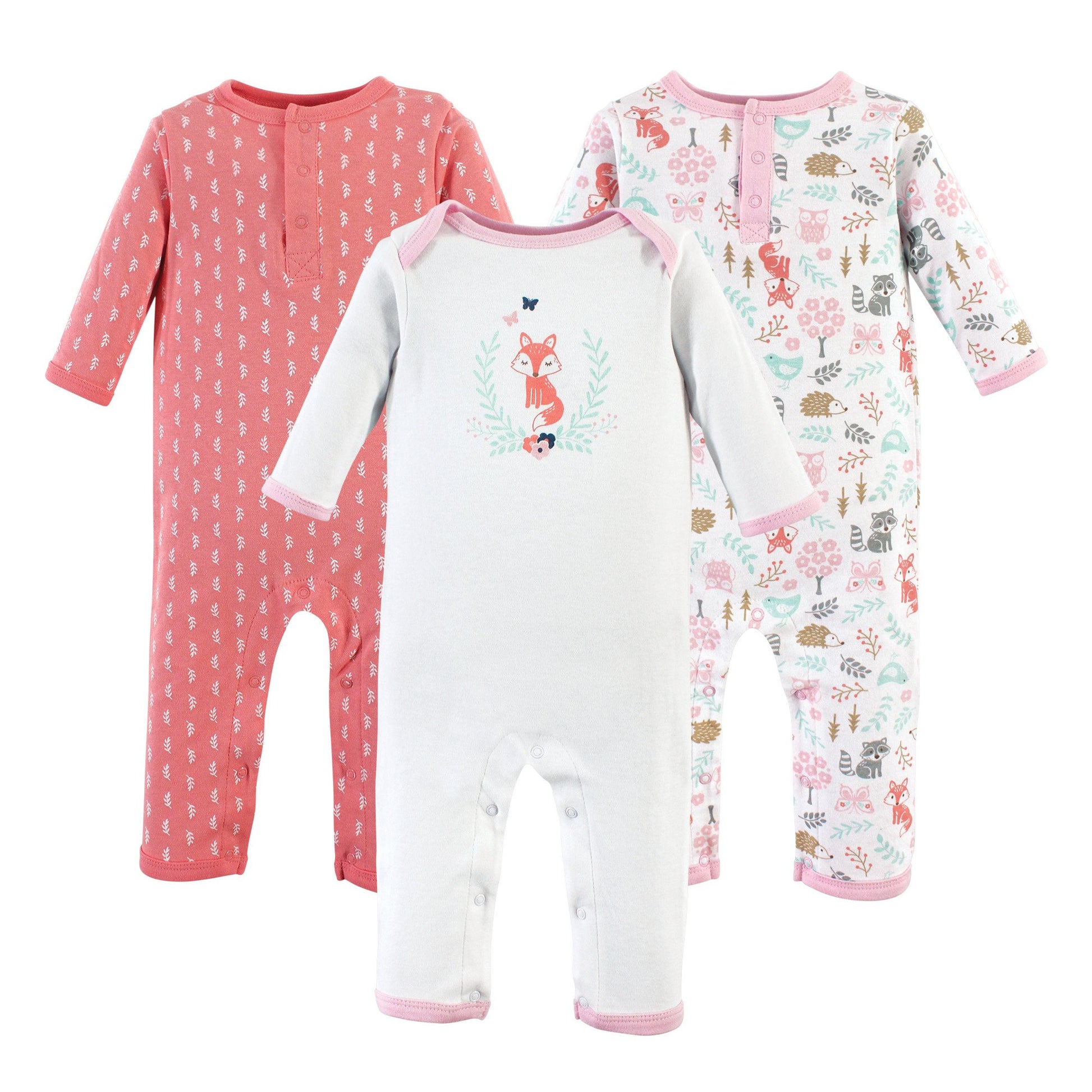 Hudson Baby Baby Girls Cotton Coverall, Woodland Fox, 12-18 Months Us