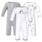 Hudson Baby Baby Girls Cotton Coveralls And Toddler T Shirt Set, Gray Penguin, 3-6 Months Us