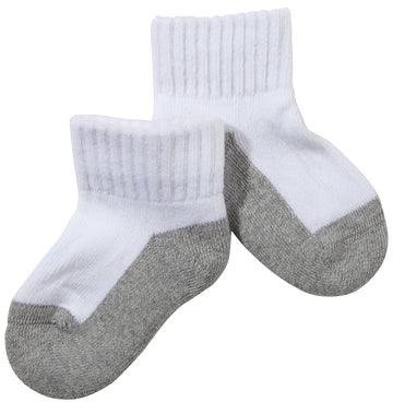 Jefferies Unisex Baby Sport Quarter 6 Pk - White/Gry - 5-6.5