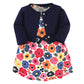 Touched By Nature Baby Girls' Organic Cotton Dress And Cardigan, Bright Flower, 12-18 Months