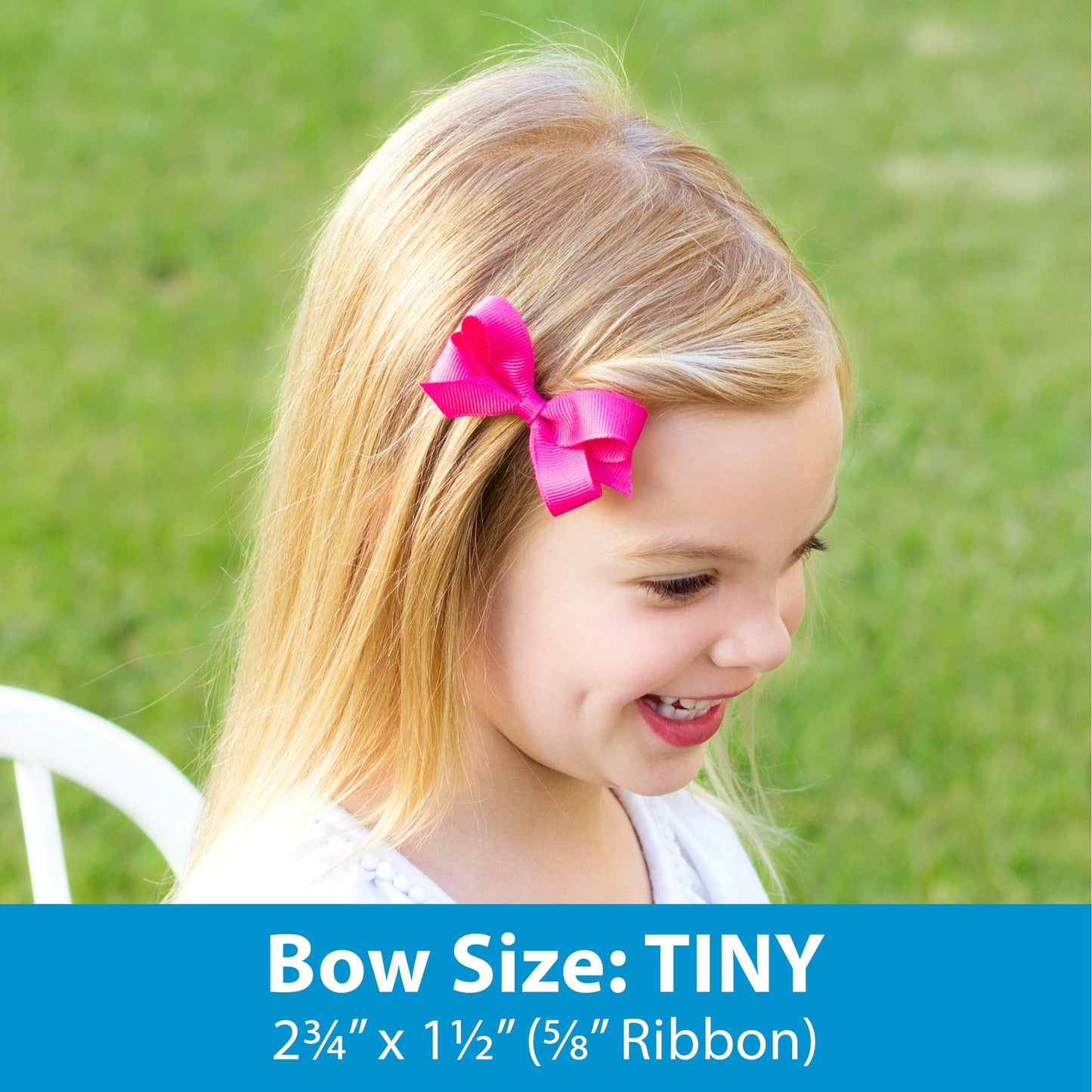 Wee Ones Girls ' Classic Grosgrain Hair Bow With Plain Wrap Center On A Weestay Hair Clip, Handmade, Tiny Sized Bow, Antique Whi