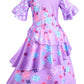 Kaisebile Princess Costume for Girls Birthday Halloween Party Dress Up with Bag,Leis Necklace Headband 3T 4T