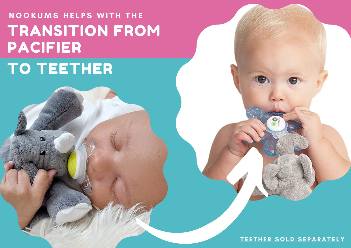 Nookums Paci-Plushies Buddies - Starflower The Unicorn Pacifier Holder - Adapts To Name Brand Pacifiers, Suitable For All Ages,
