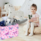 Huayee Rectangle Girls Gift Storage Bin Baby Laundry Hamper Fabric Organization Basket Toy Box Nursery Hamper For Clothes Toys W