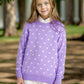 Boboyoyo Girls Sweaters Cotton Kids Heart Sweater Valentine Holiday Pullover Teen Clothes Crew Neck Knit Top Long Sleeve Purple